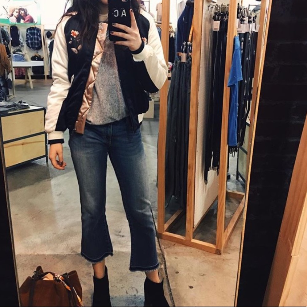 BP FRINGE FLARE LEG JEANS